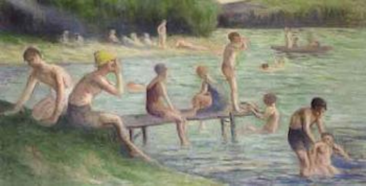 Baignade a Mericourt by Maximilien Luce