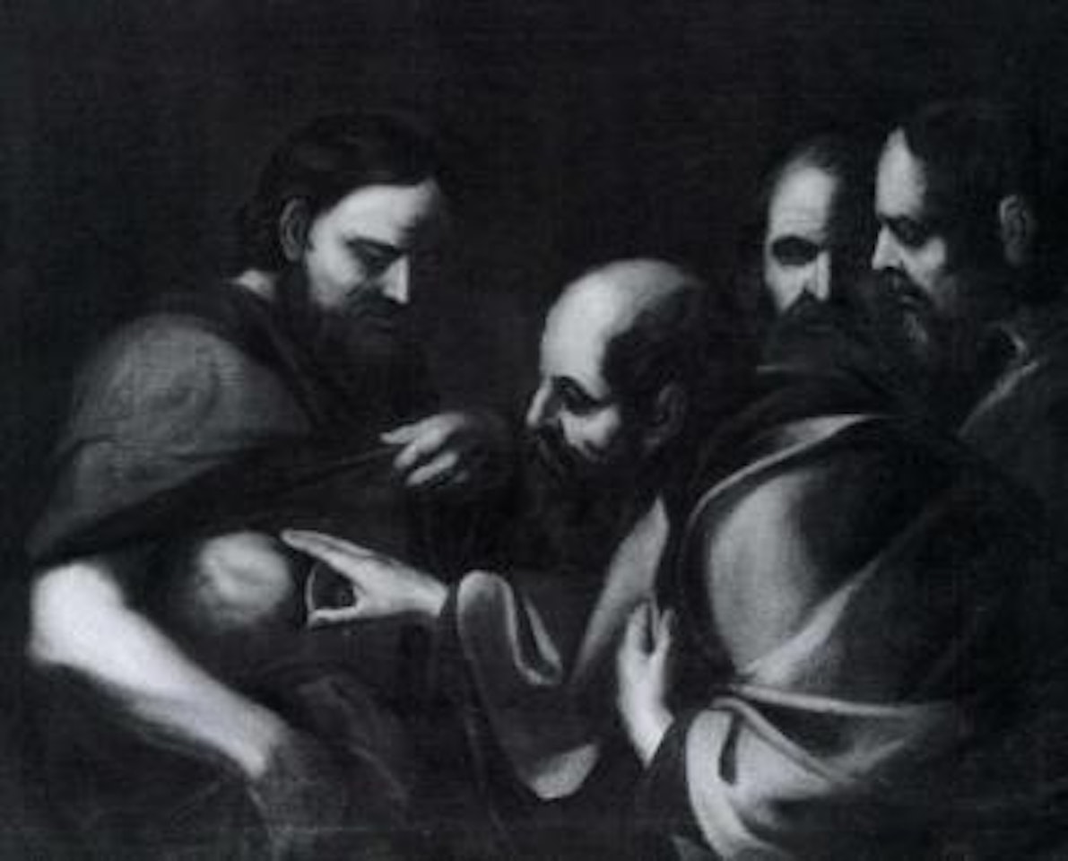 Doubting Thomas putting his finger into the wound by Guercino