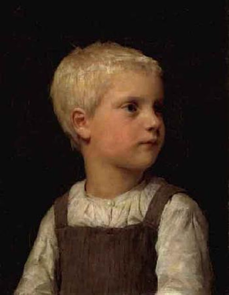 Portrait of boy by Albert Anker