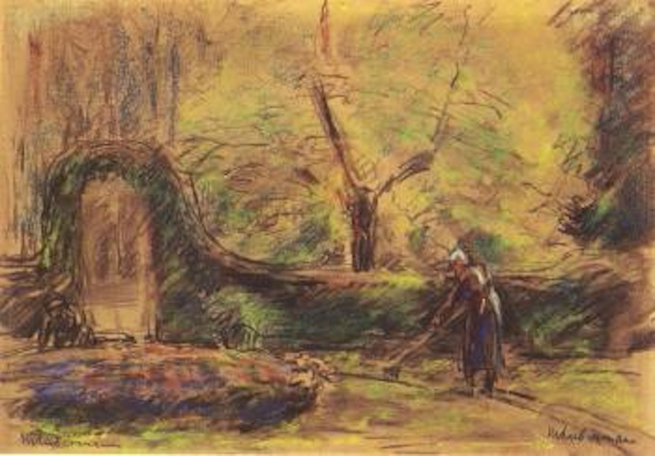 Gardener in garden by Max Liebermann