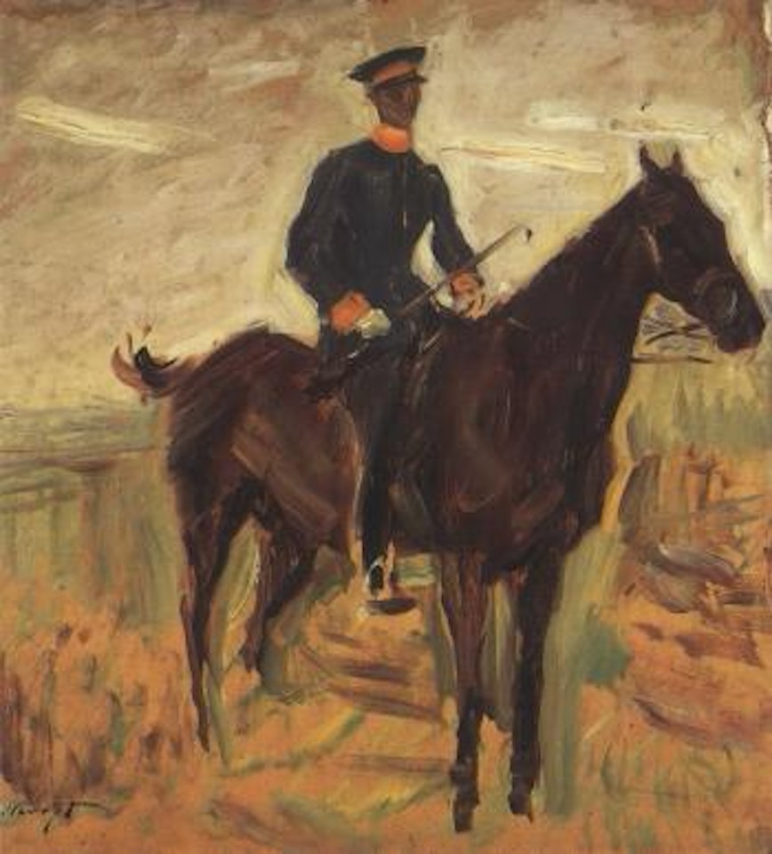 Horse with officer by Max Slevogt