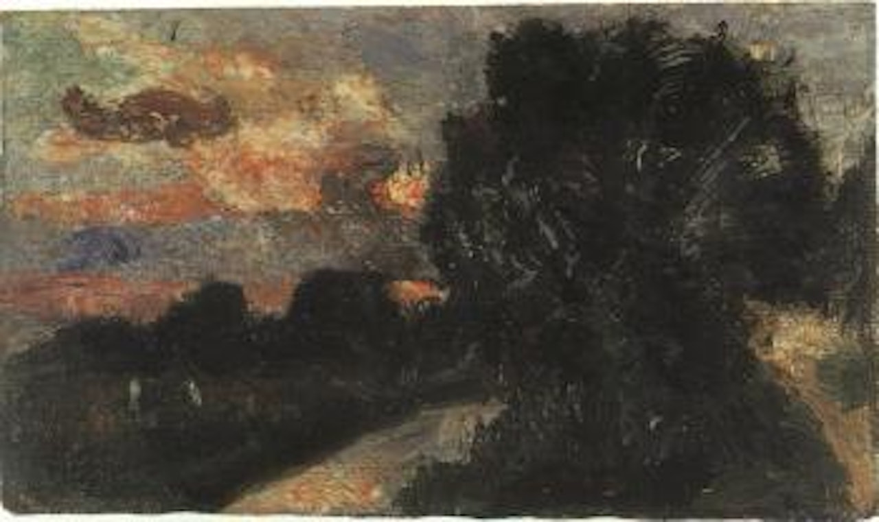 Field path at sunset by Lesser Ury