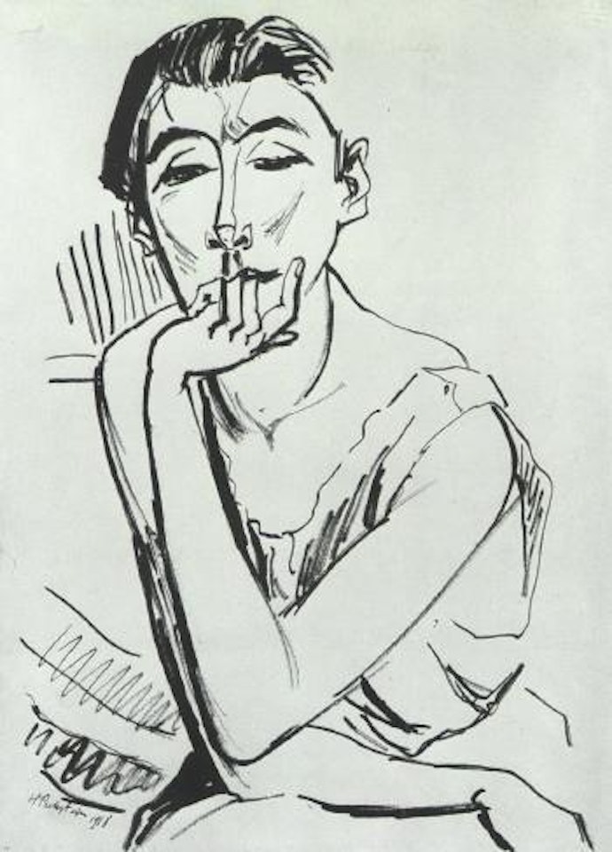 Portrait of woman by Max Pechstein