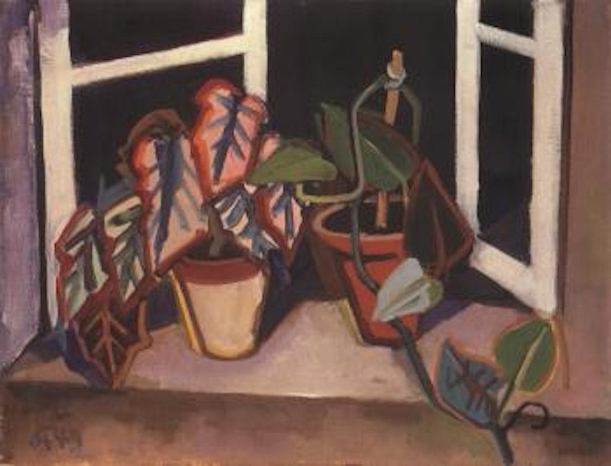 Flowers by window by Karl Hofer