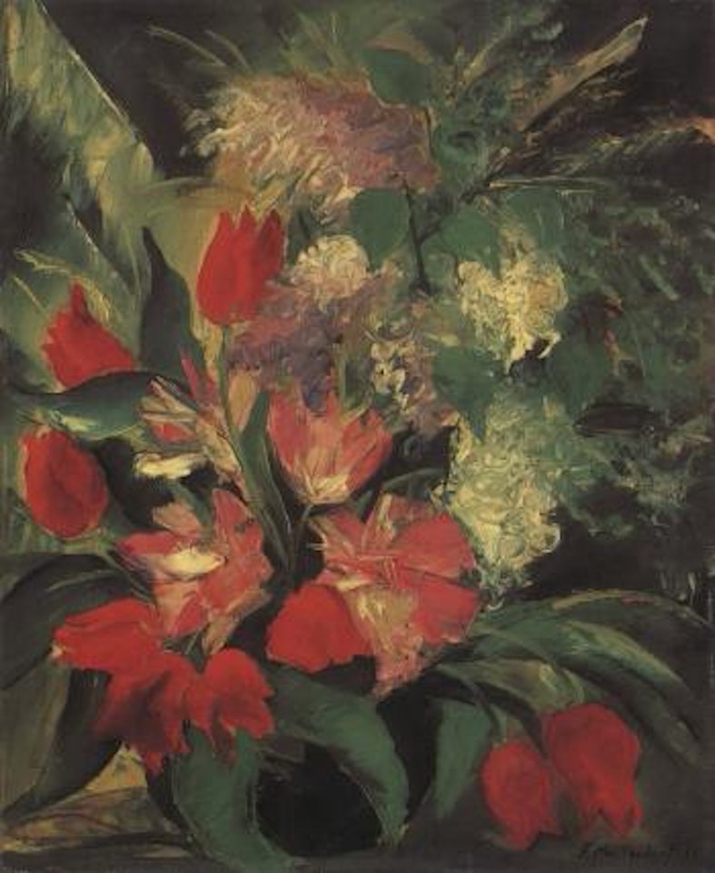 Still life of flowers by Franz Heckendorf