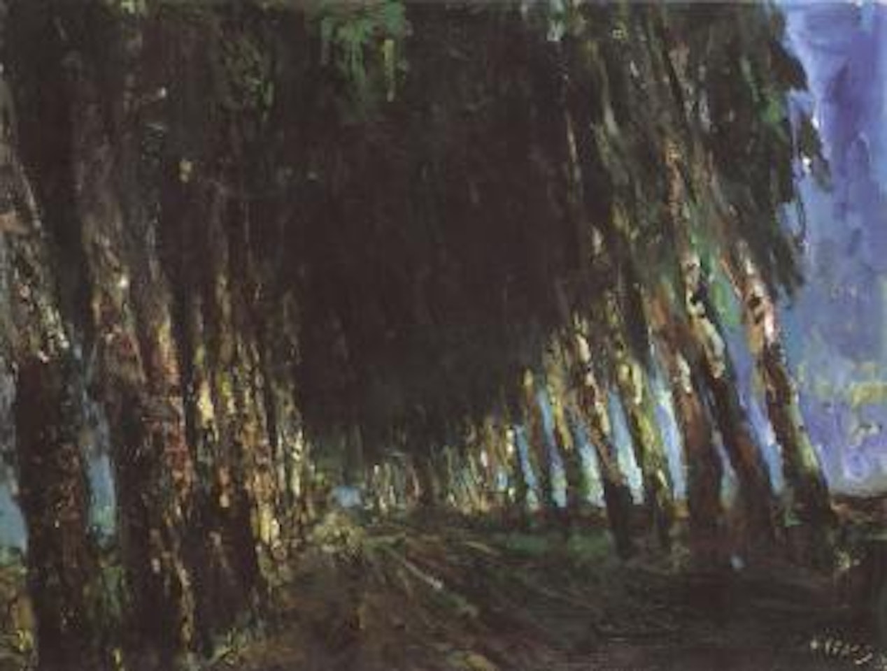 Wooded landscape by Bernhard Heisig