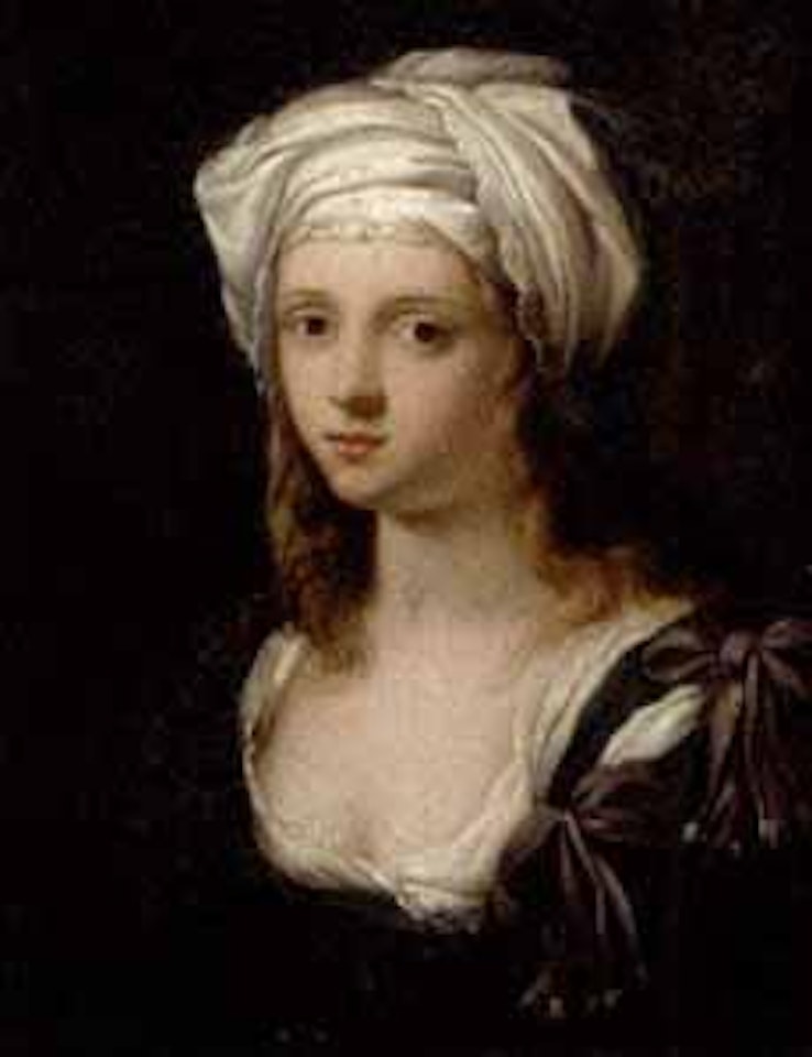Portrait of a young lady, wearing a turban by French School