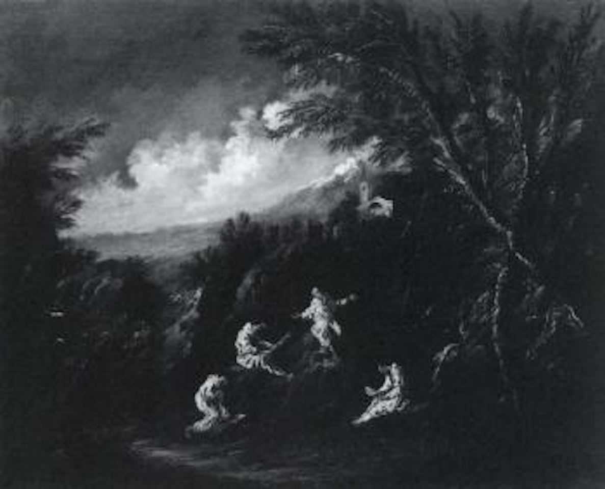 Monks praying in the wilderness by Alessandro Magnasco