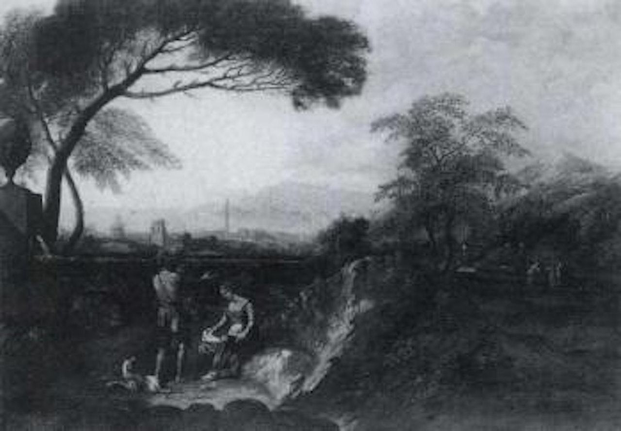 Figures in a landscape by Italian School
