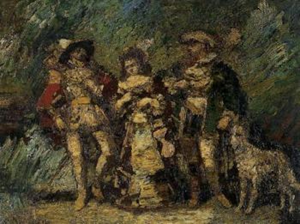 Elegant figures by Adolphe Monticelli