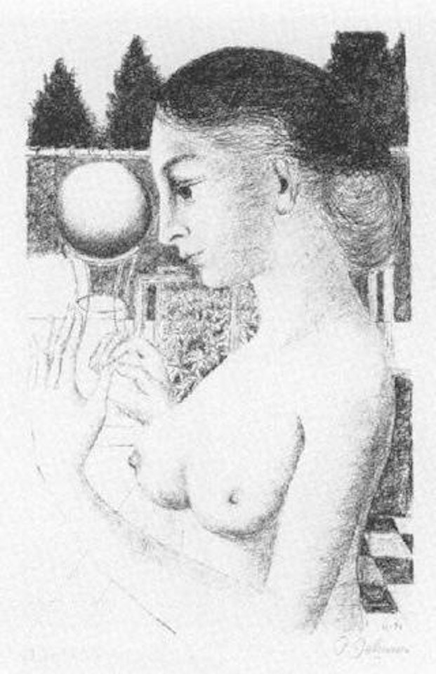 Woman with a ball by Paul Delvaux
