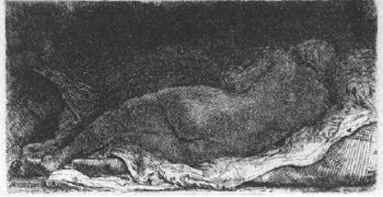 Negress lying down by Attributed to Rembrandt Harmensz van Rijn