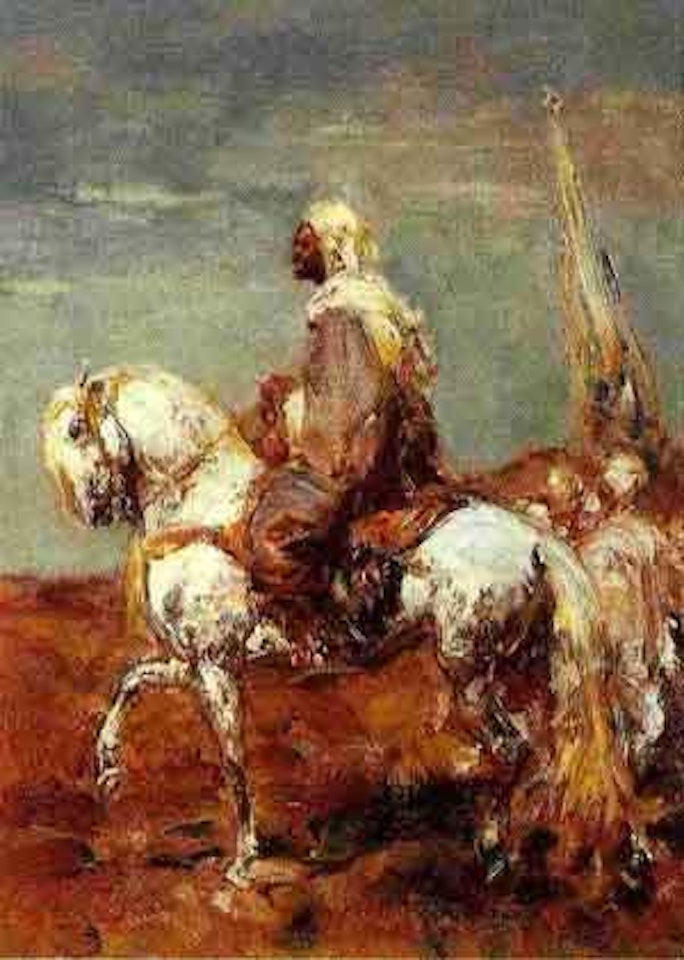 Cavalier marocain et porte etendard by Henri Émilien Rousseau