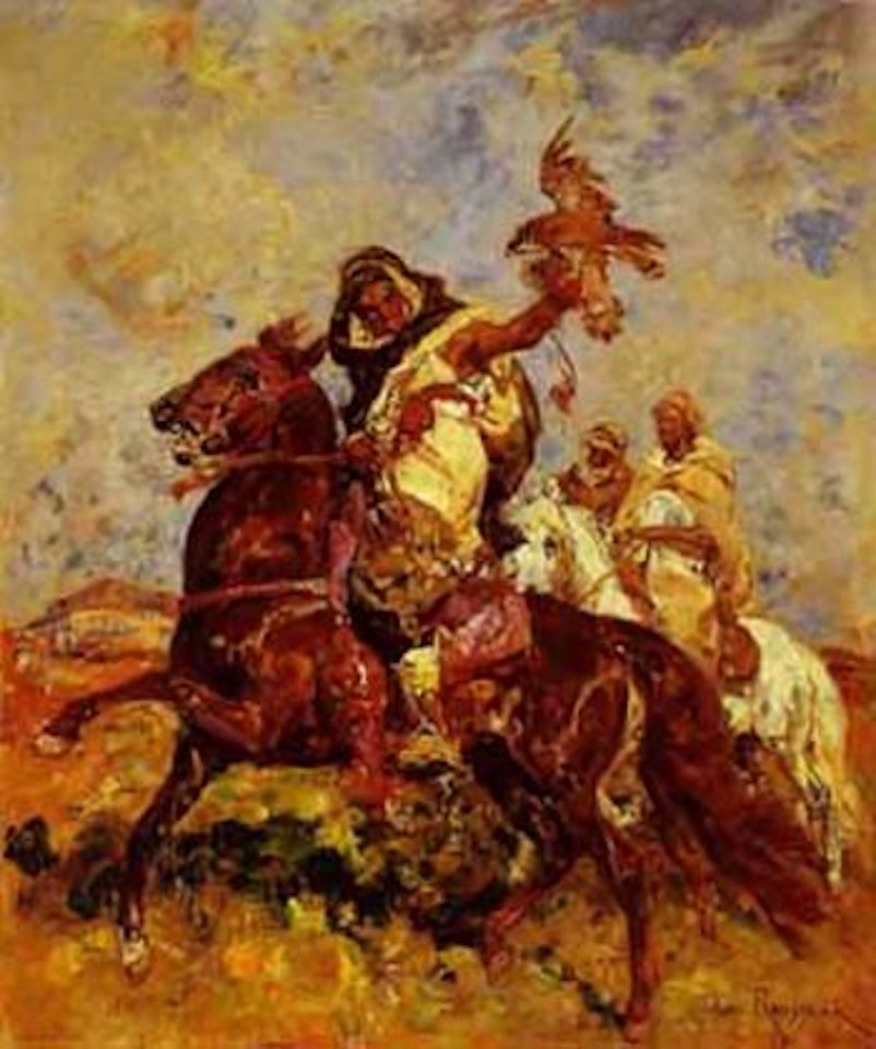 Fauconnier et cavaliers by Henri Émilien Rousseau