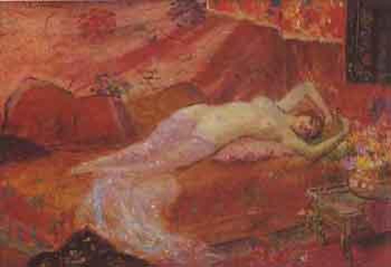 Odalisque dans un interieur rouge by Georges Antoine Rochegrosse