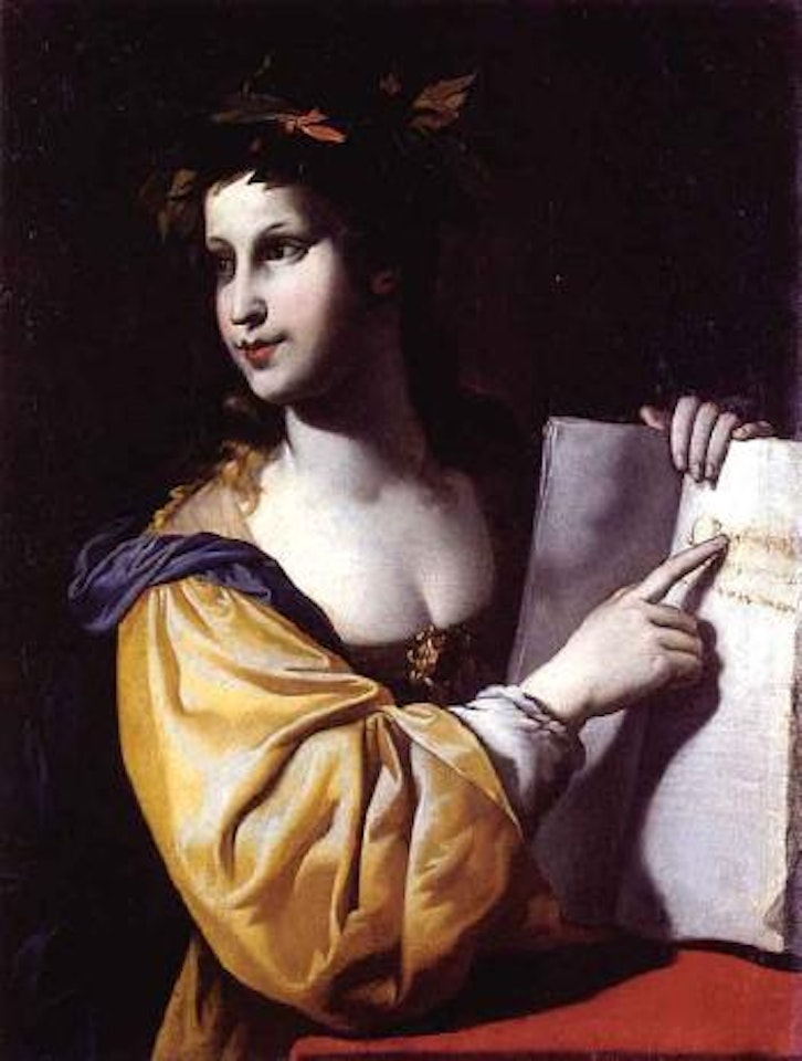 Jeune femme figurant une allegorie de la science livresque by Italian School