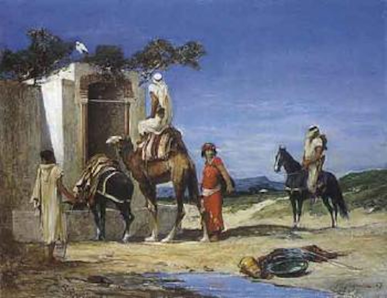 La halte des bedouins au Puits by Victor Pierre Huguet
