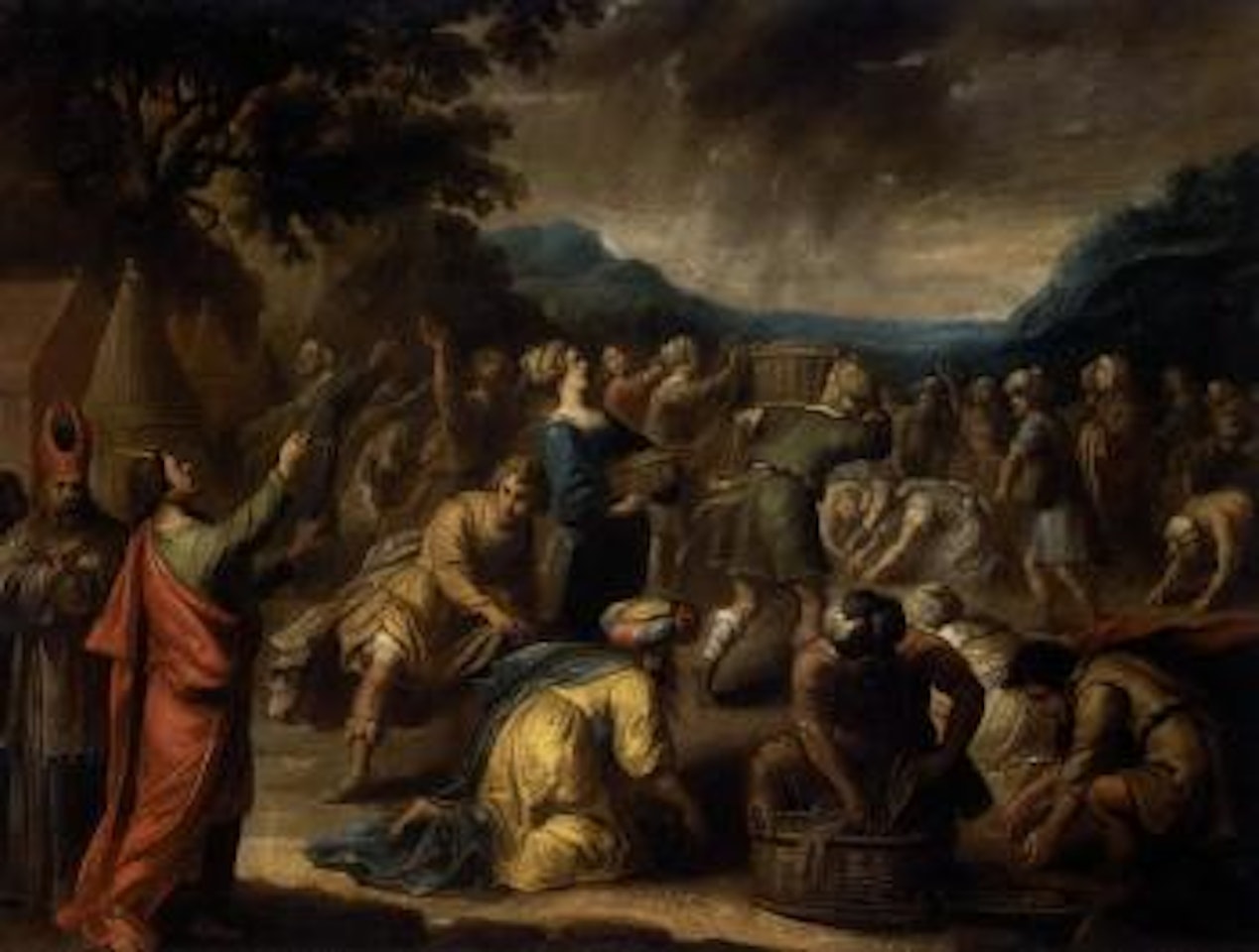 Israelites gathering manna in the wilderness by David Teniers II