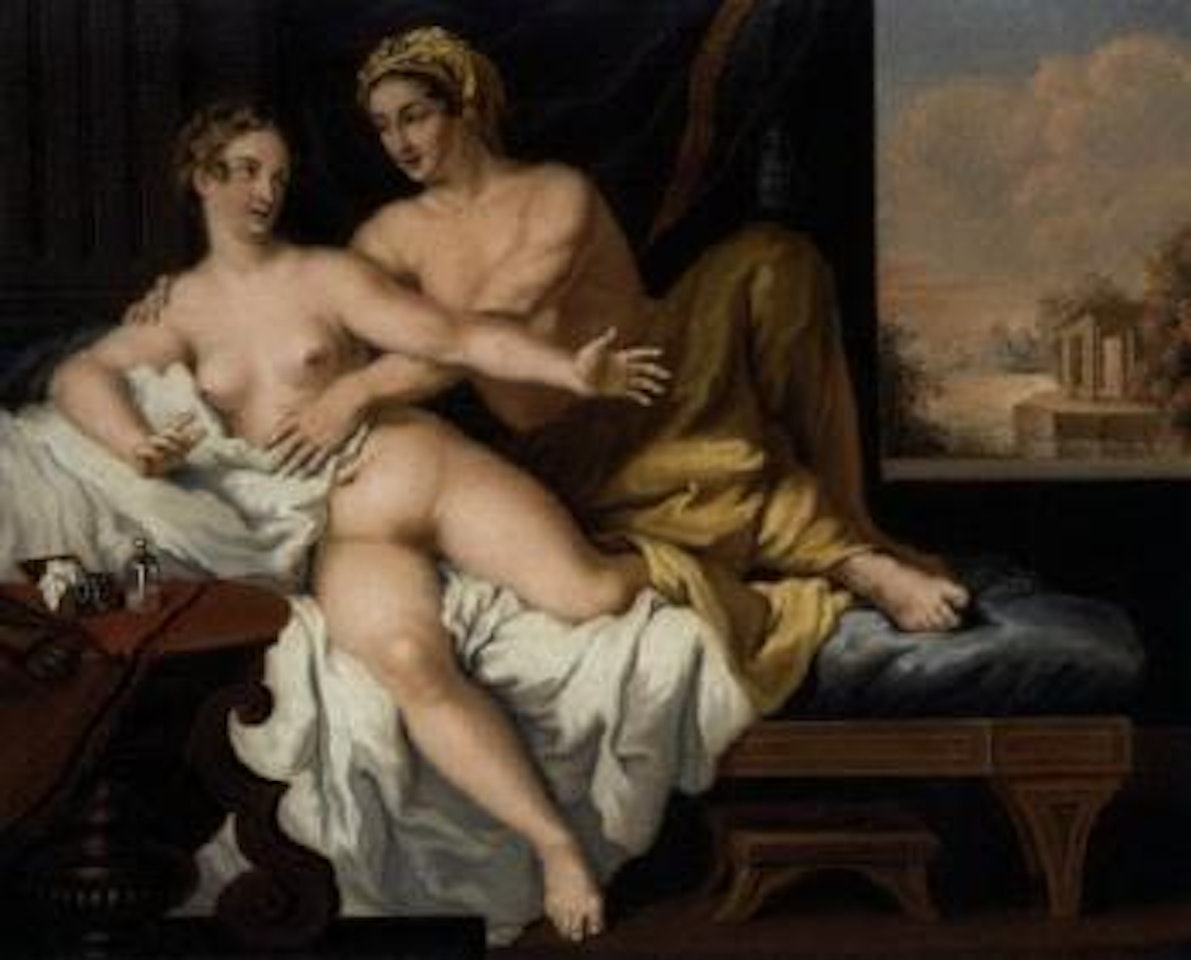 Amorous couple in an interior by Louis-Leopold Boilly