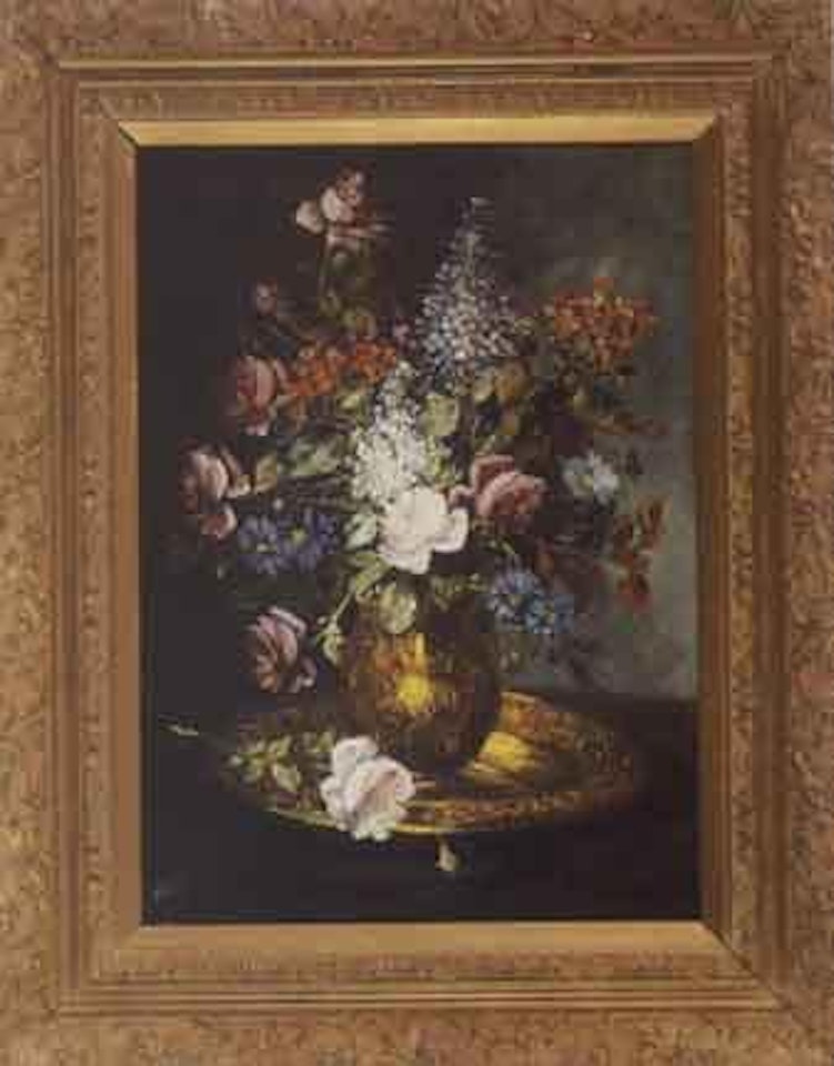 Still life with roses and lilacs by French School