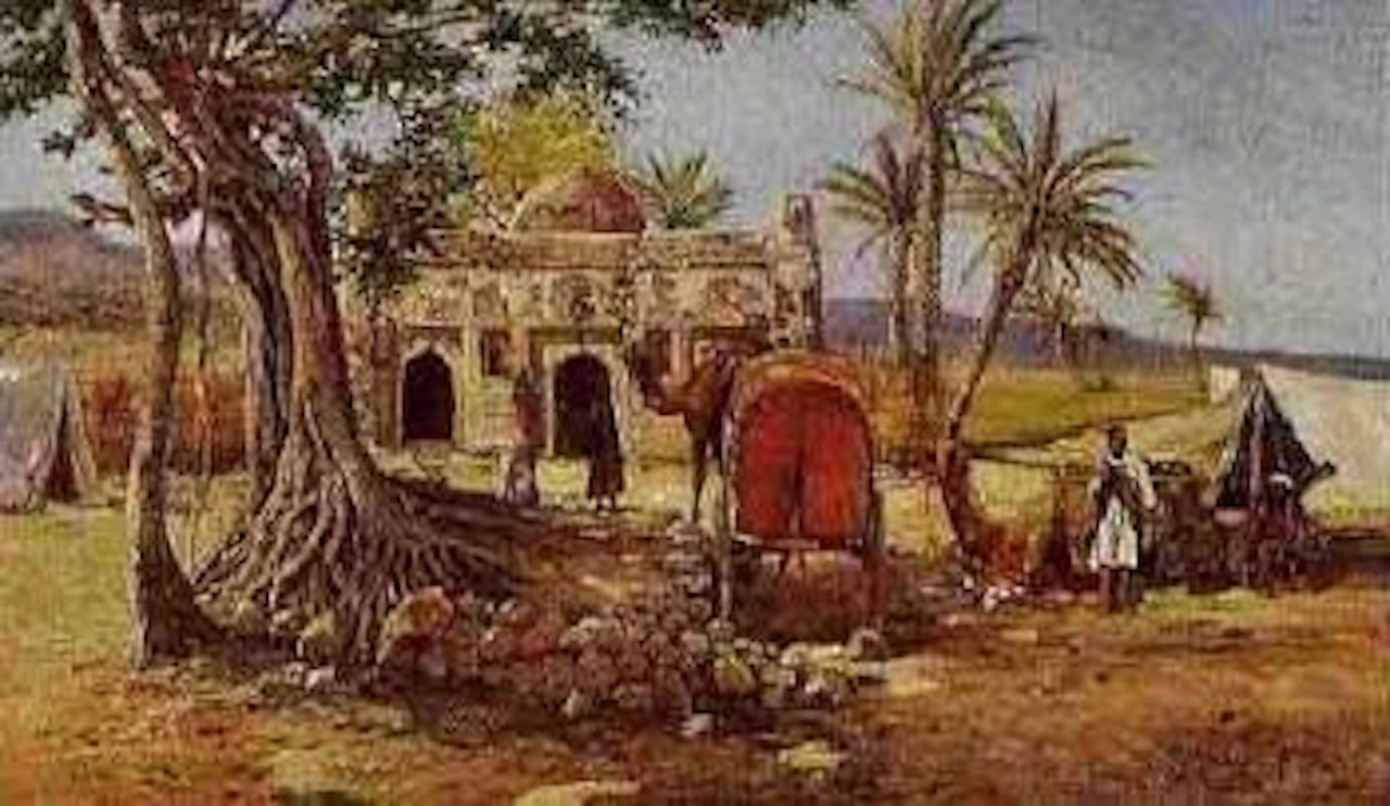 Caravane entre Suez et Le Caire by Peder Mork Monsted