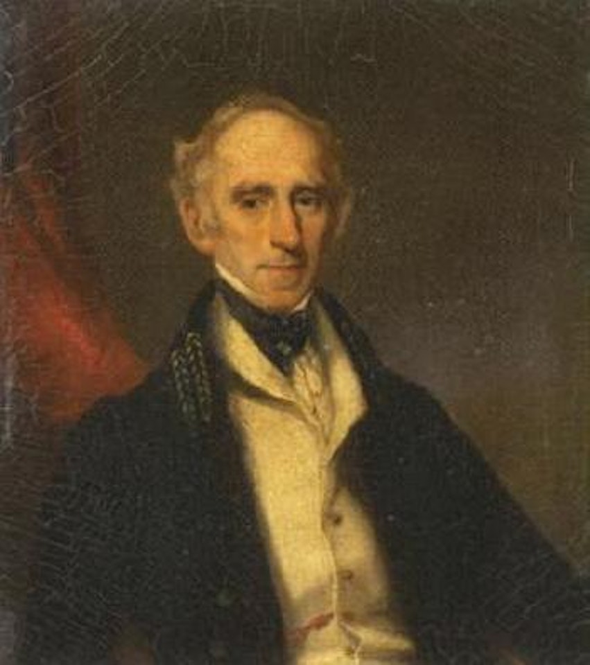 Portrait of a gentleman, wearing a black coat and yellow waistcoat by George Chinnery