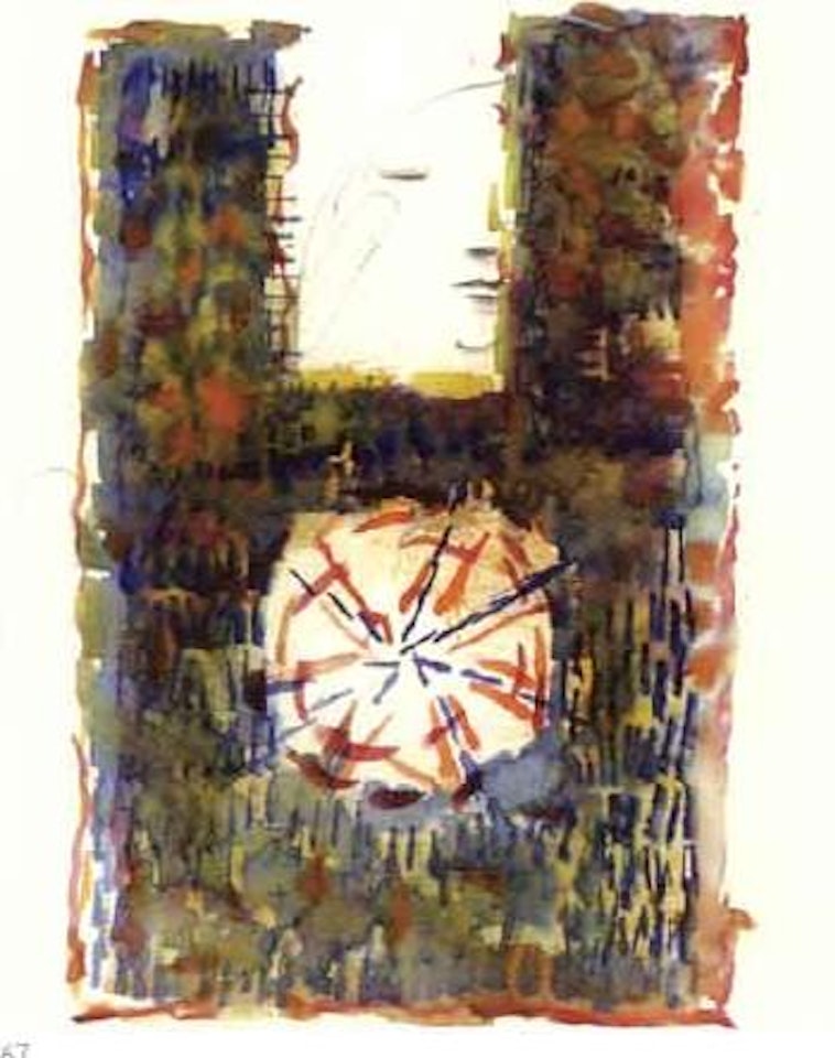 Girl and cathedral by Charles Blackman