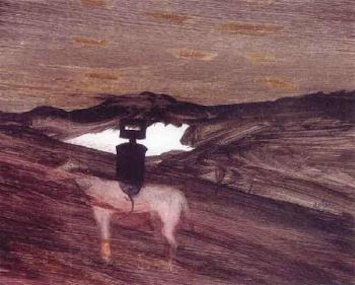 Kelly on horseback by Sidney Nolan