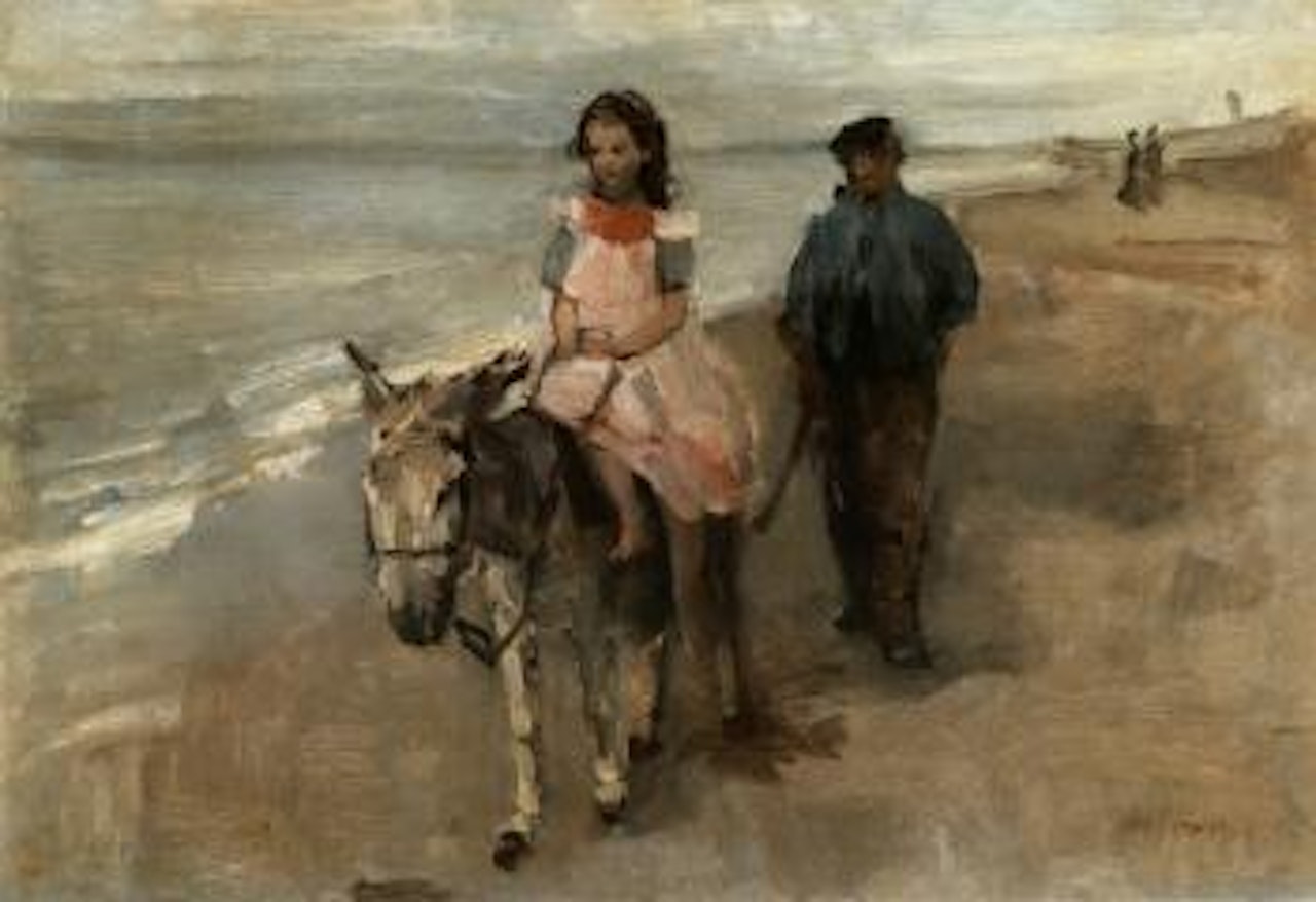 Donkey ride on Scheveningen Beach by Isaac Israels