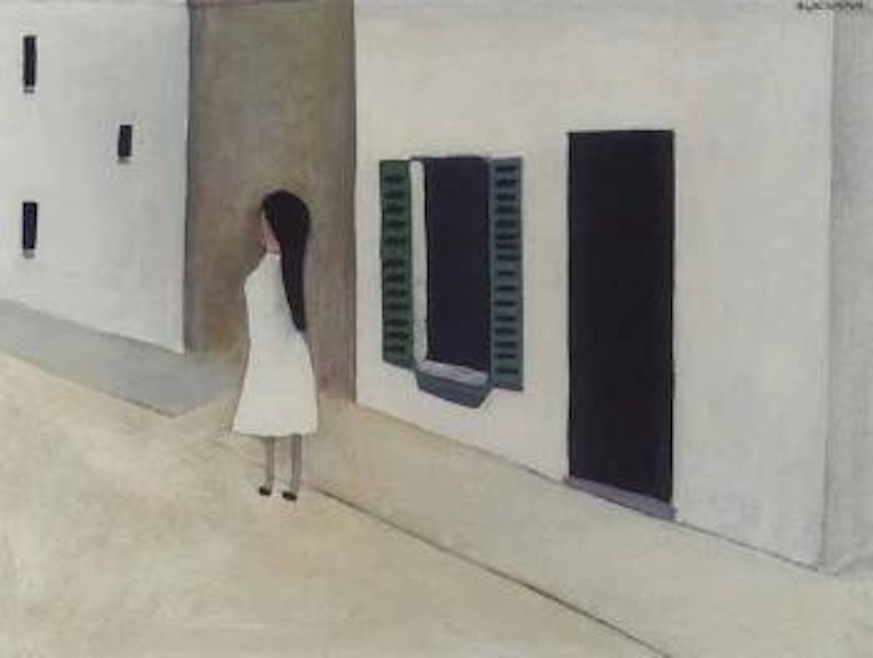 Girls in street by Charles Blackman