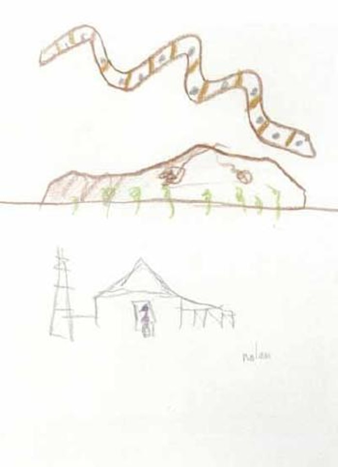 Ayers Rock, rainbow, serpent and Kelly by Sidney Nolan