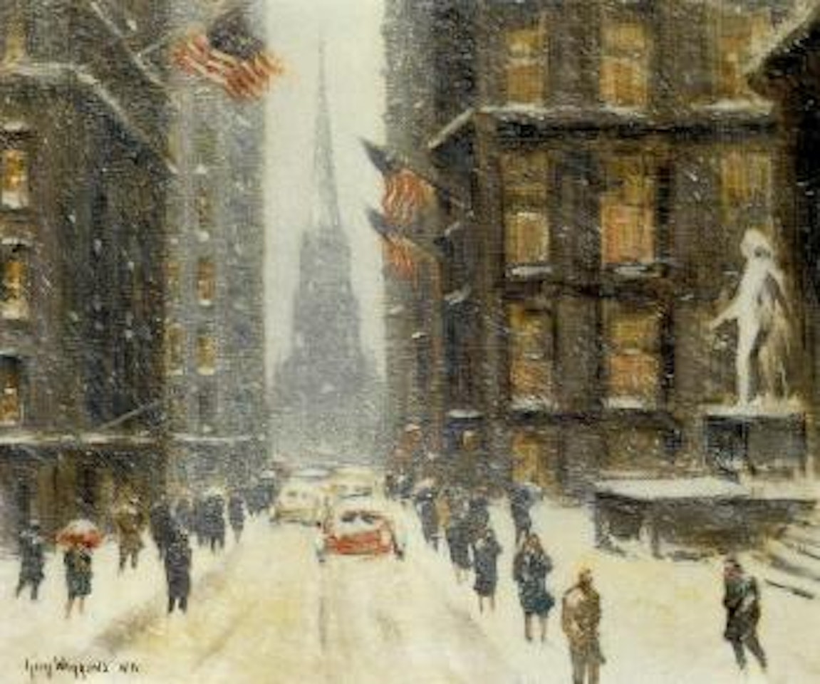 Wall Street, Winter by Guy Carleton Wiggins