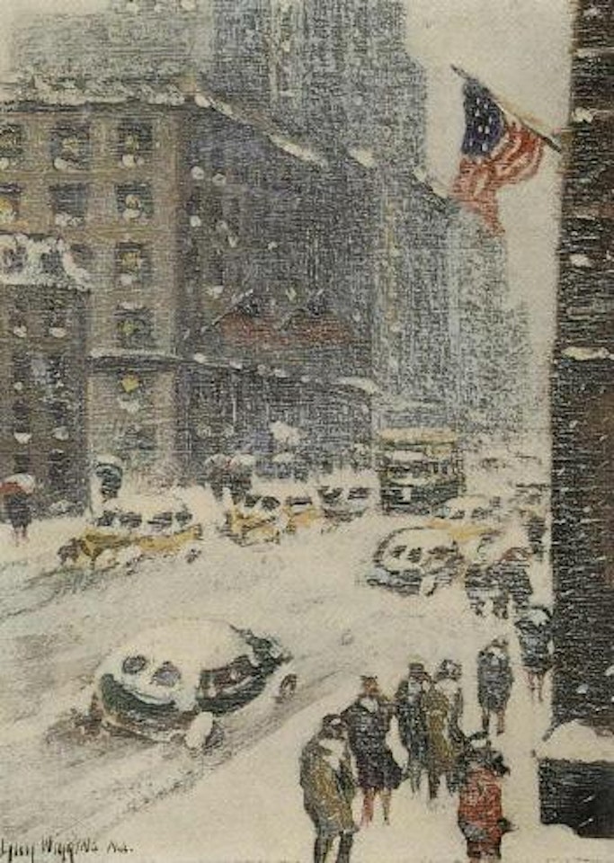 Fifth Avenue storm at 47th Street by Guy Carleton Wiggins