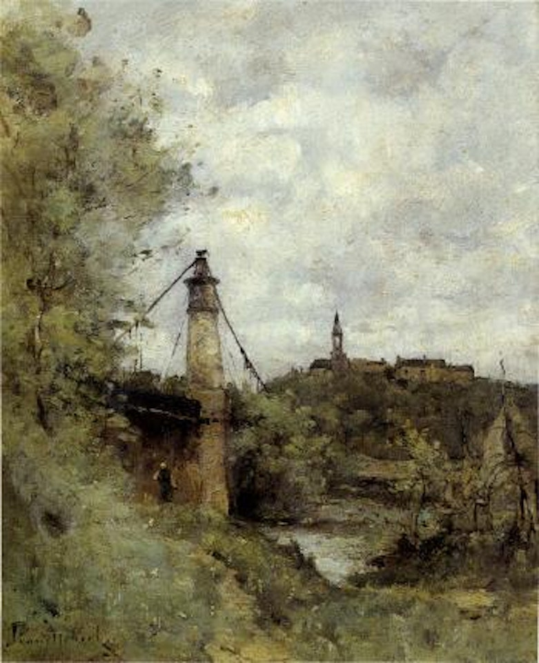 Paysage au pont by Paul Désiré Trouillebert