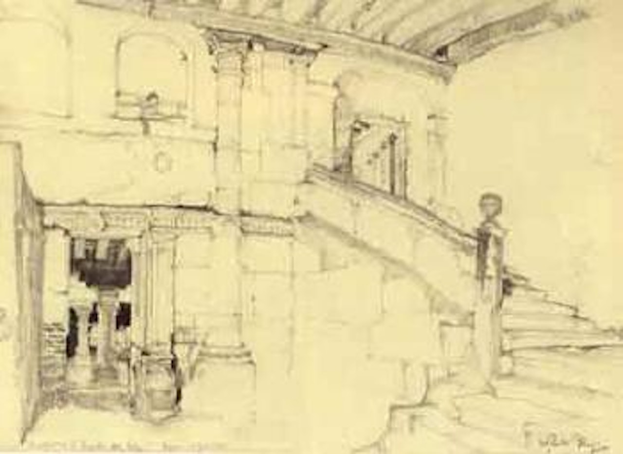 Background for Fuente del pilar by William Russell Flint