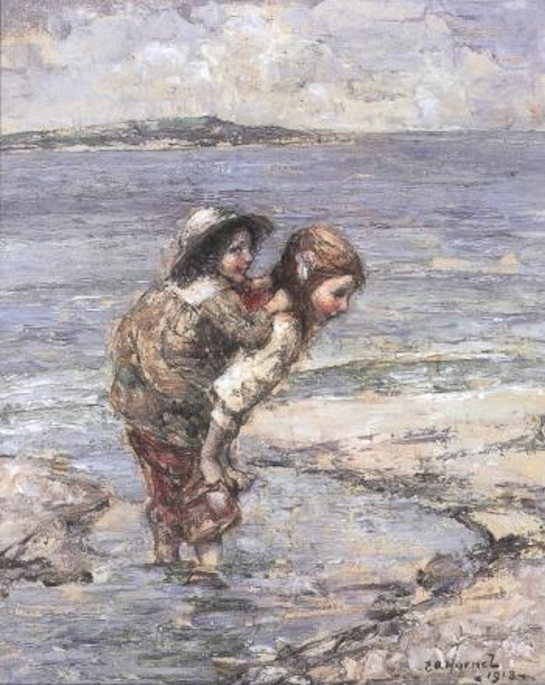 Piggy back in the shallows by Edward Atkinson Hornel