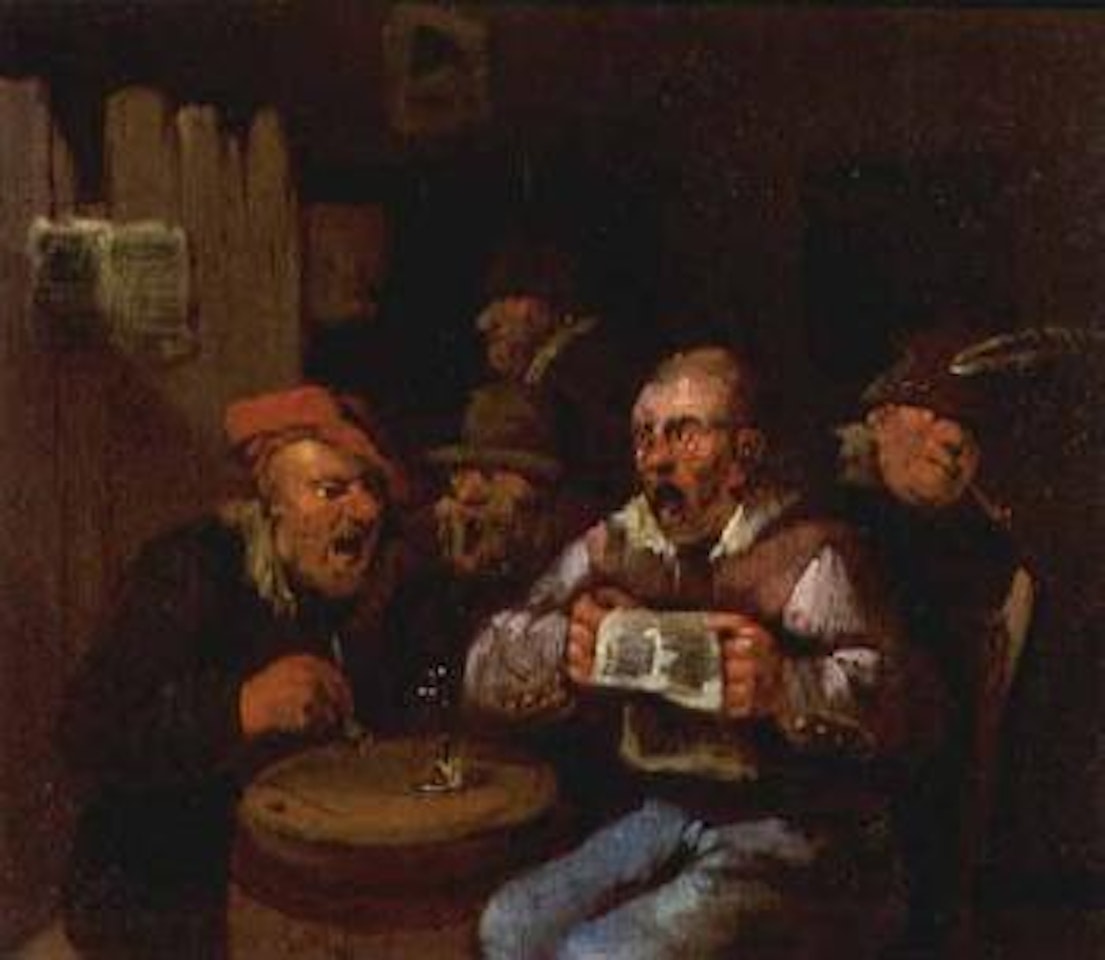 Boors singing in tavern by Egbert van Heemskerk III