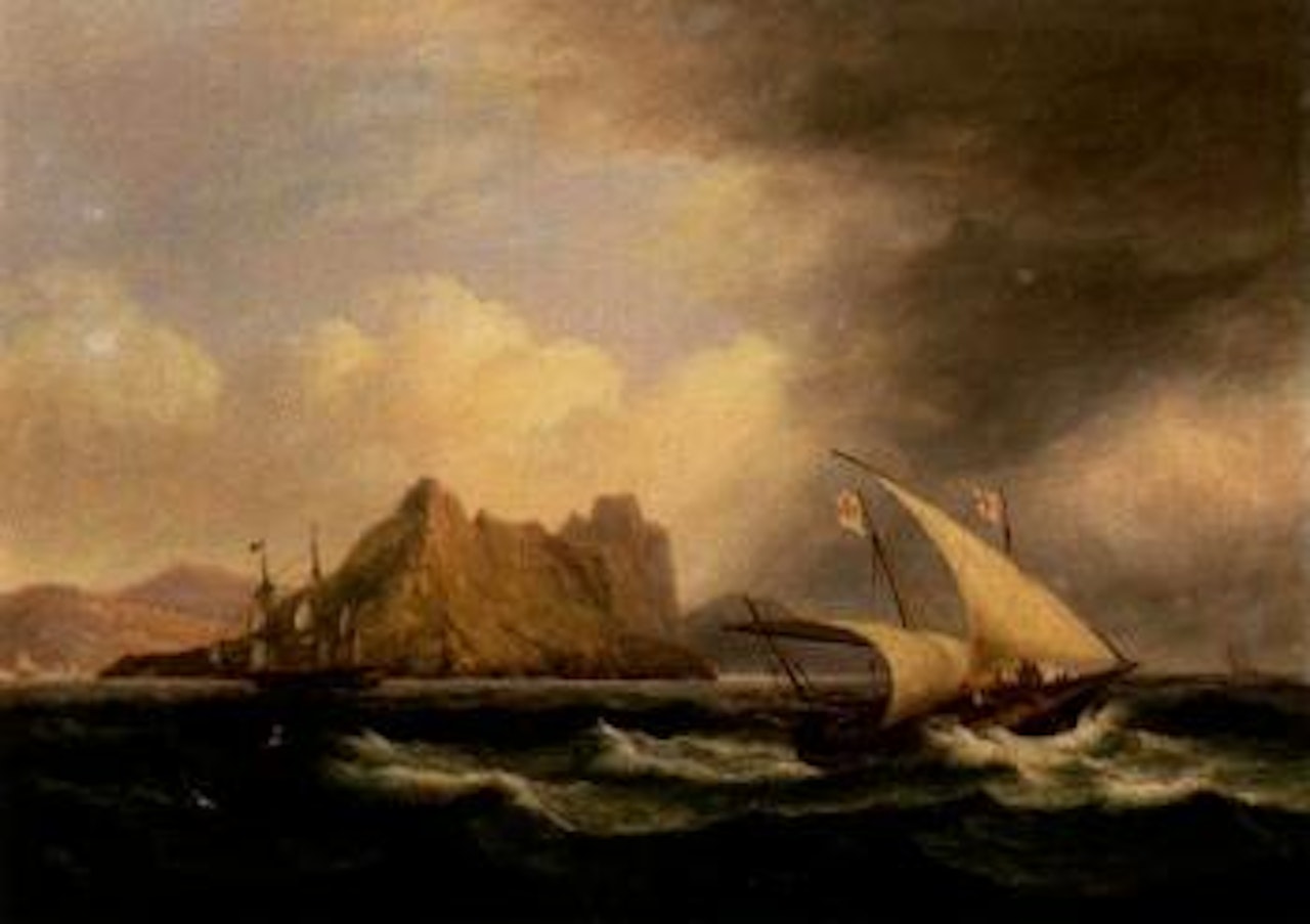 Xebec running before the storm by Thomas Luny