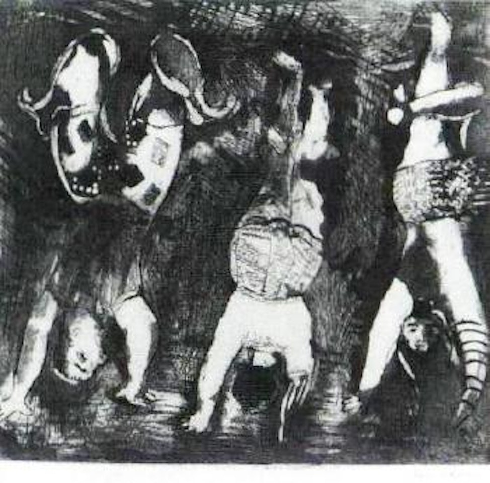 Three acrobats by Marc Chagall