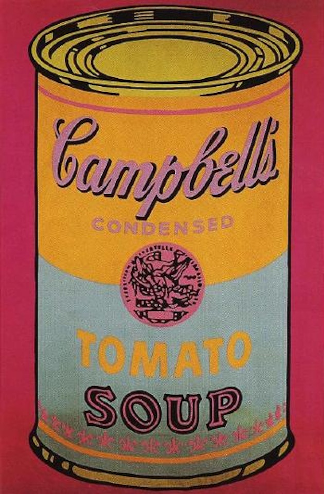 Campbell's soup banner by Andy Warhol