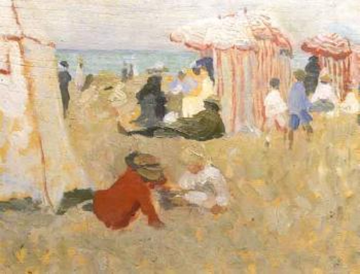 Grey day on the beach by Ethel Carrick Fox