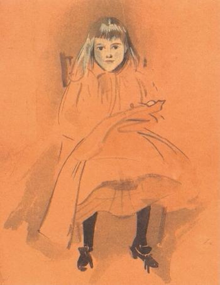 Little girl and her doll by Joseph Crawhall