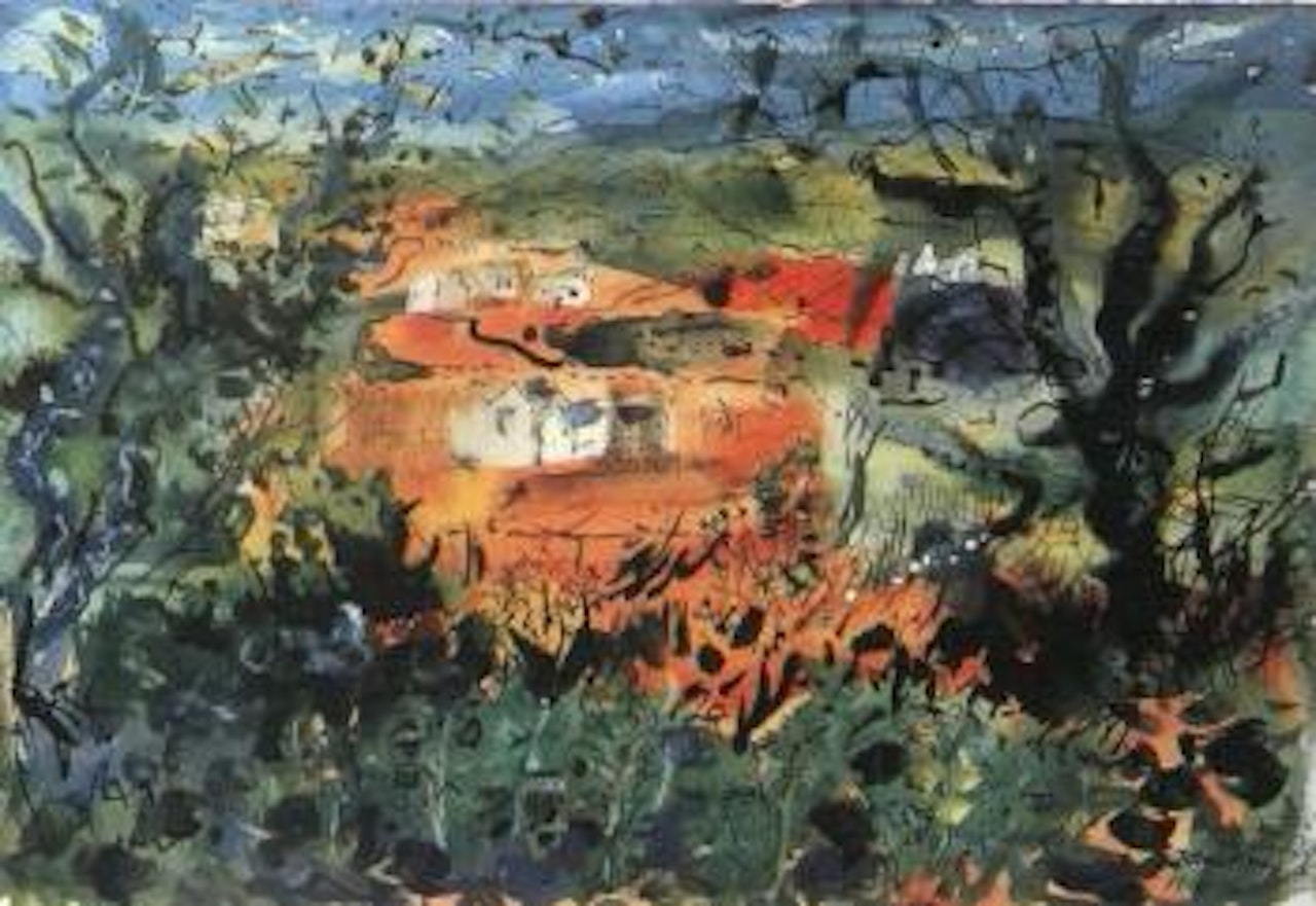 Through the garden hedge by John Piper