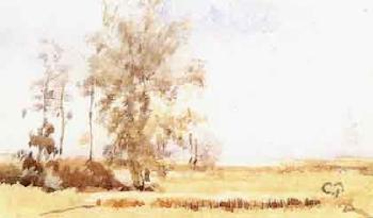 Landscape with trees by Camille Pissarro