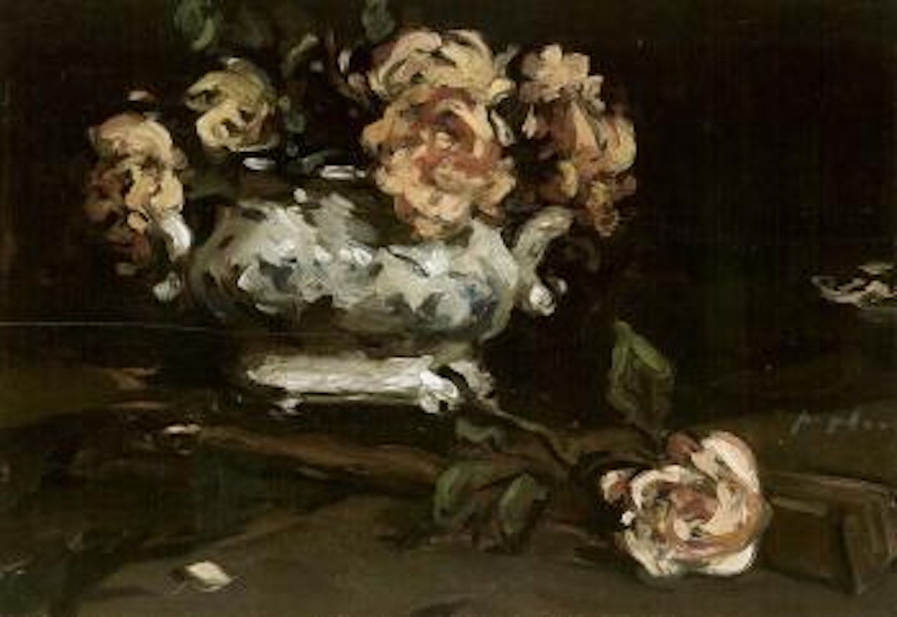 Dish of roses, landscape. Sketch by Samuel John Peploe