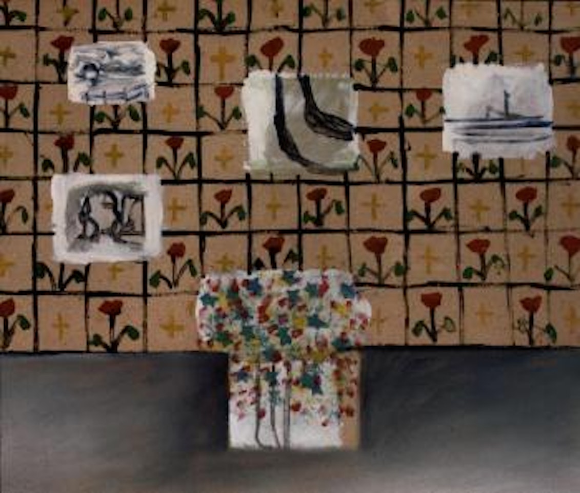Interior with wallpaper by Sidney Nolan