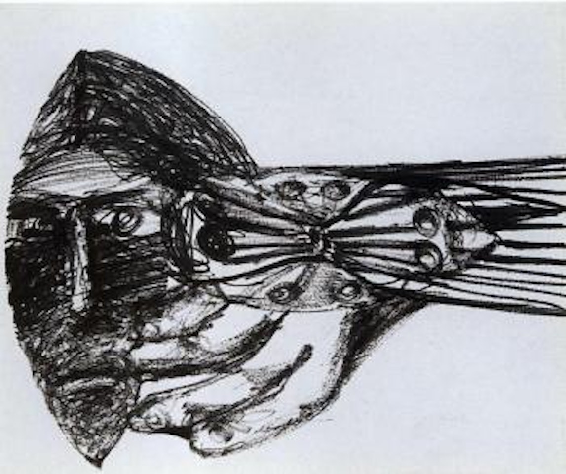 Study of hand and shield - mask by Sidney Nolan