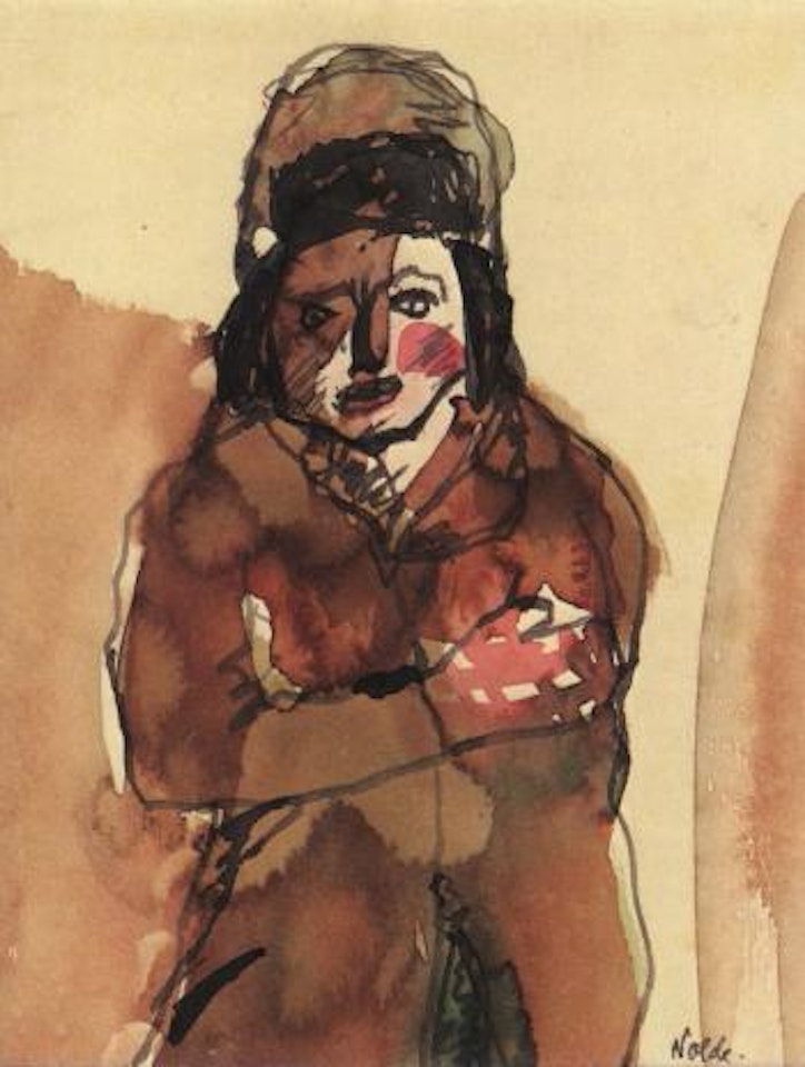 Young woman with folded arms by Emil Nolde