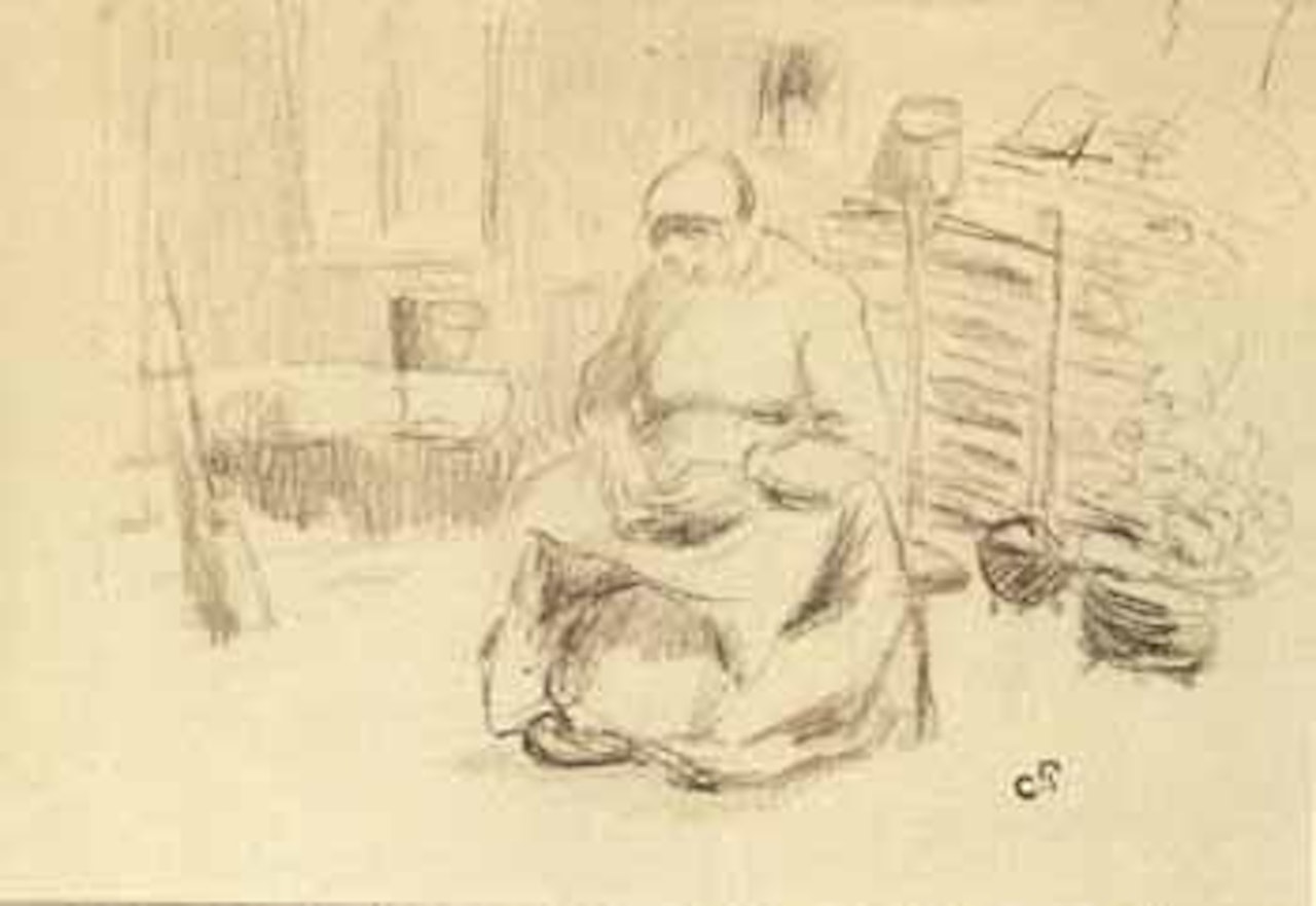 Femme epluchant des legumes by Camille Pissarro