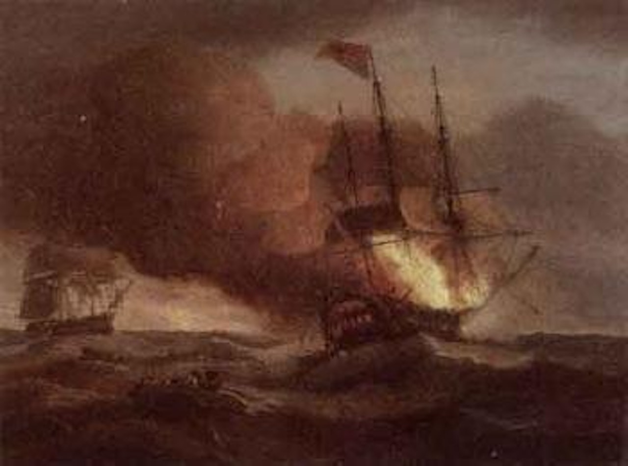 Cambria saving the crew of the Kent East Indiaman, March 1st 1825 by Thomas Luny